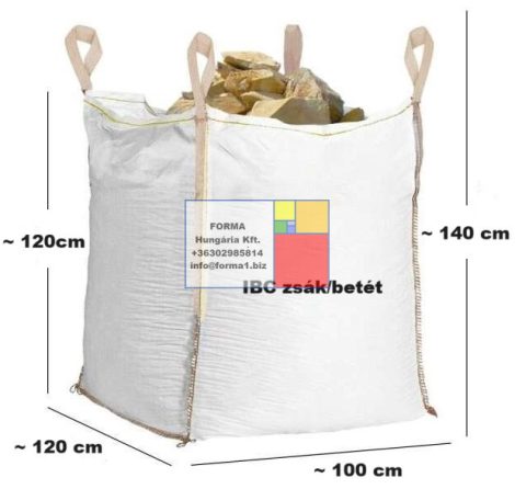 4.4. ~ 1000 liter, HASZNÁLT, minőségcsökkent IBC tároló szövet betét/zsák - csak a zsák;