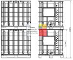   1.3. <F> 1000 literes, ÚJ, IBC, ÁLTALÁNOS - IPARI tartály, műanyag/kombi raklapon;